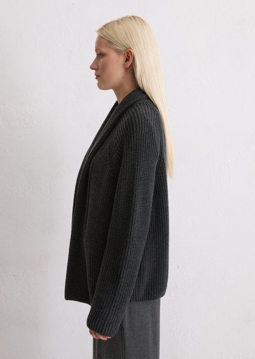 DfC Cardigan regular — Dark Grey Melange