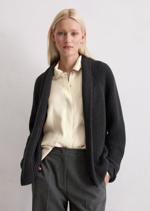 DfC Cardigan regular — Dark Grey Melange
