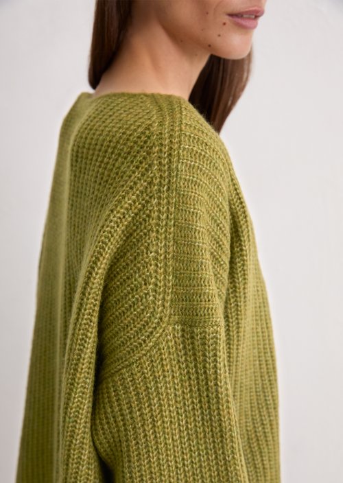 Knitted sweater oversized — Deep Pea