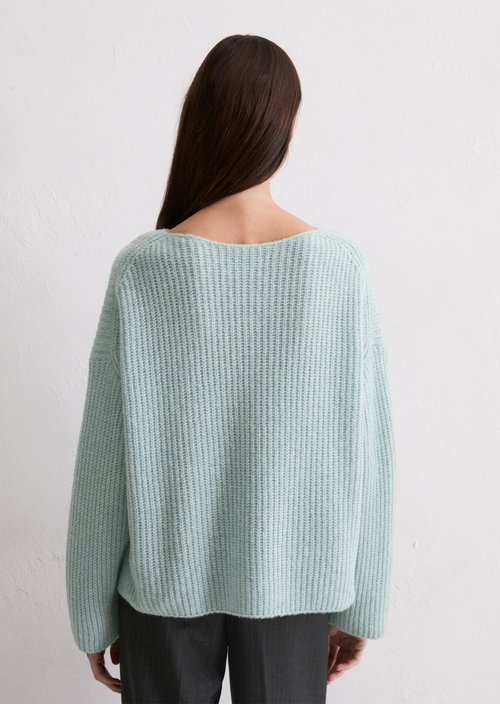 Knitted sweater oversized — Silvery Blue