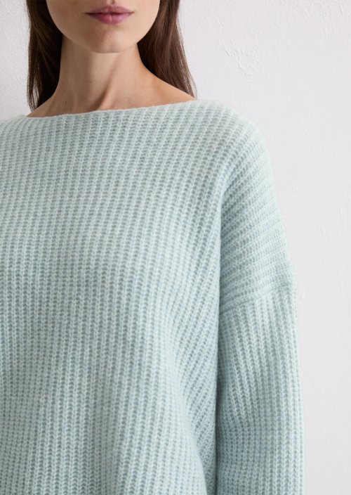 Knitted sweater oversized — Silvery Blue