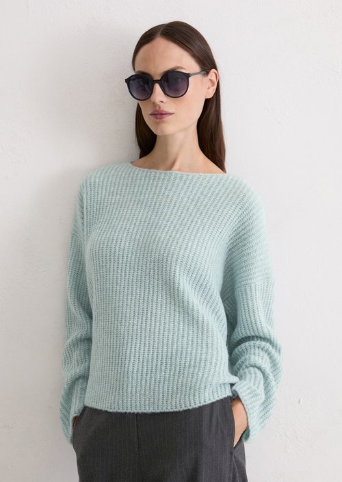 Knitted sweater oversized — Silvery Blue
