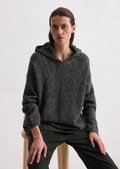 Oversized hoodie made from an organic cotton/alpaca/virgin wool