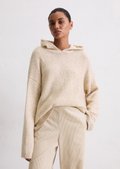 Oversized hoodie made from an organic cotton/alpaca/virgin wool