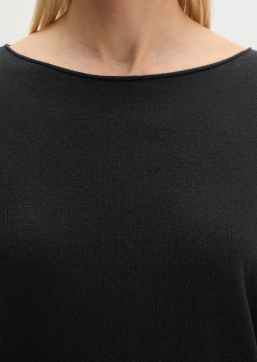 Feinstrick-Pullover regular Black in Detailansicht
