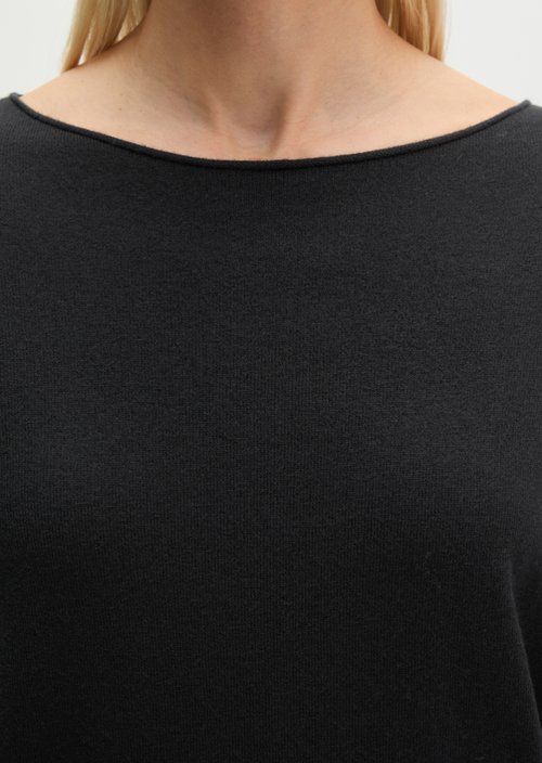Regular fine knit sweater — Black