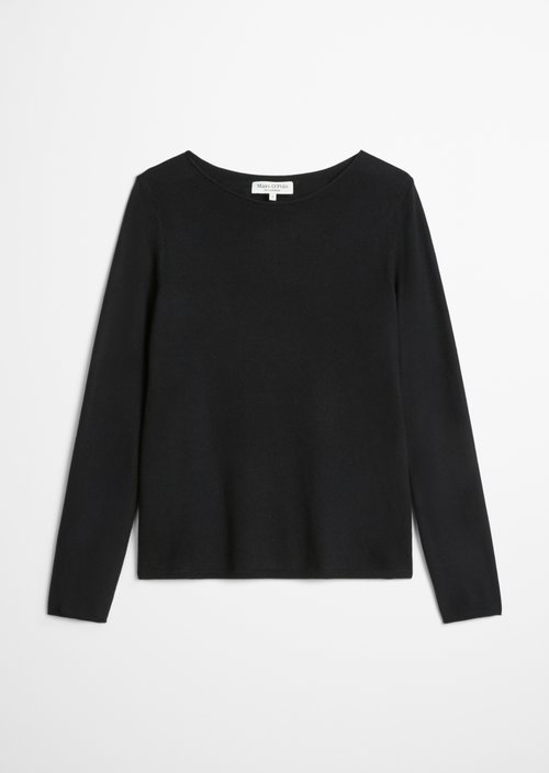 Regular fine knit sweater — Black
