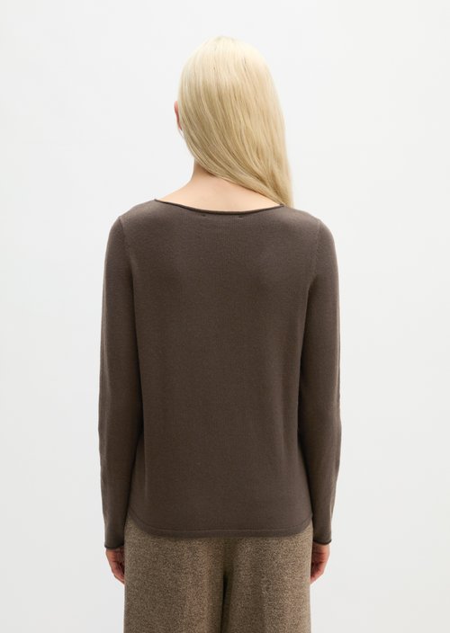 Regular fine knit sweater — Burnt Coffee