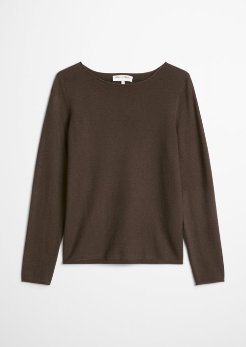 Regular fine knit sweater — Burnt Coffee