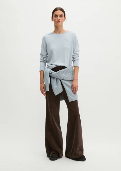 Feinstrick-Pullover regular Glacial Blue in Frontalansicht