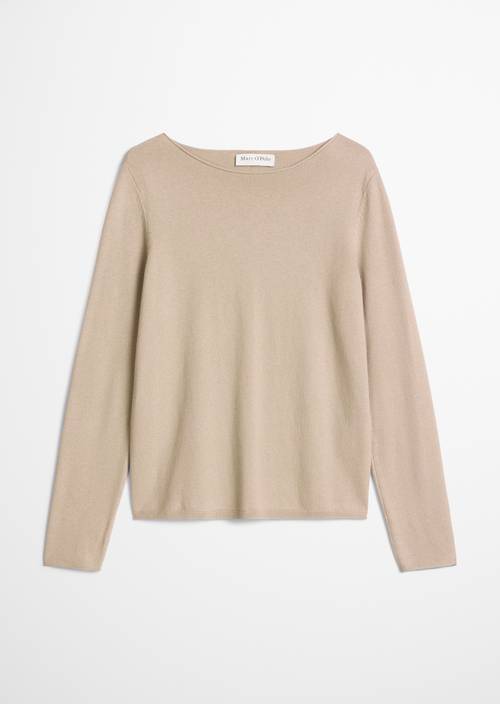 Regular fine knit sweater Earthy Taupe in isolated view without model