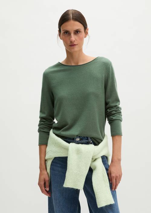 Pull-over en maille fine regular Quiet Pine en vue de face