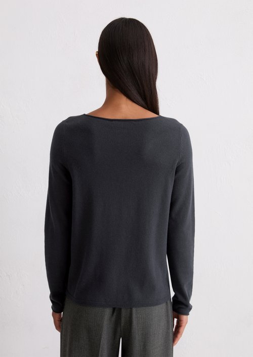 Regular fine knit sweater — Deep Night Blue