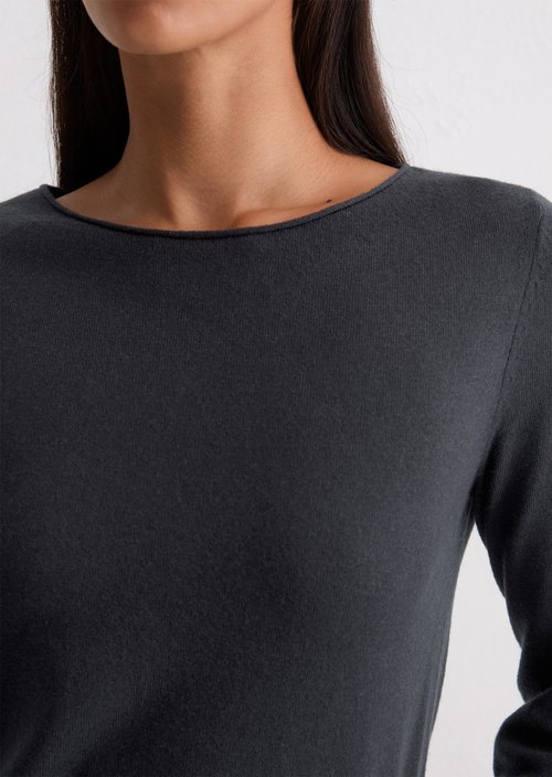 Regular fine knit sweater — Deep Night Blue