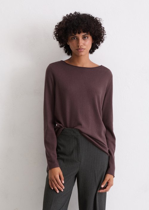 Regular fine knit sweater — Black Cherry