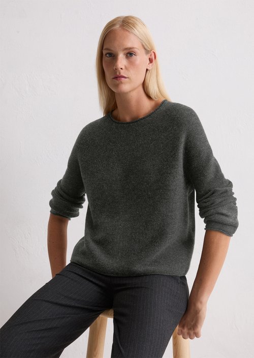 Seamless sweater loose — Dark Grey Melange