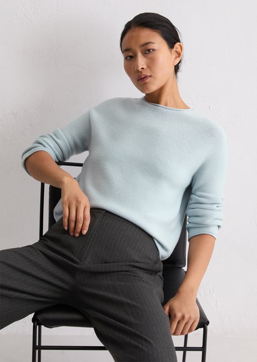 Seamless sweater loose — Silvery Blue