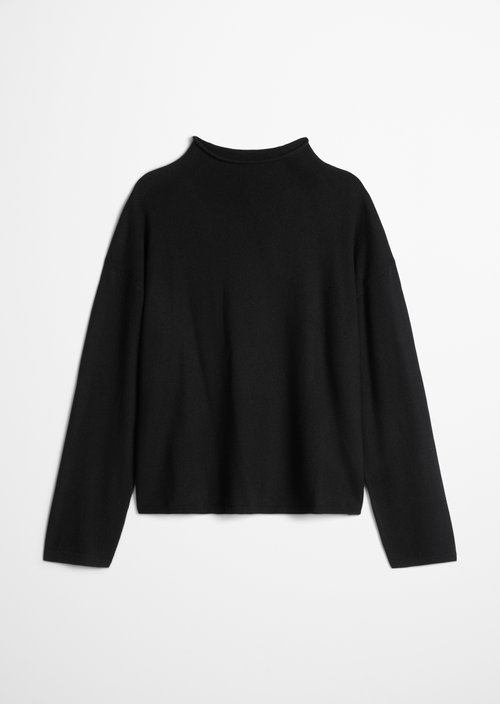 Oversized fine knit sweater — Black