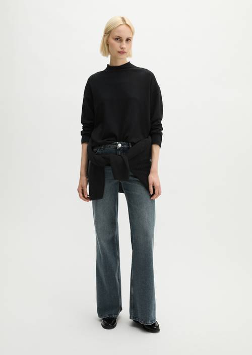 Feinstrick-Pullover oversized Black in Frontalansicht