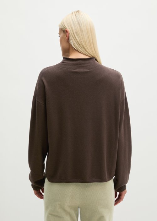 Oversized fine knit sweater — Burnt Coffee