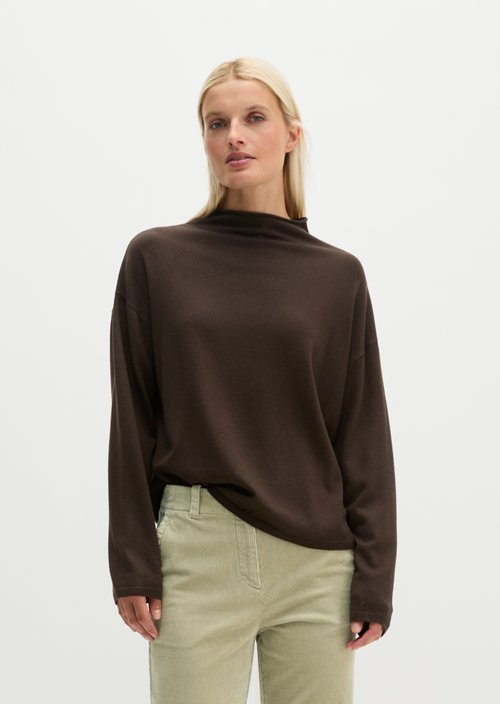 Oversized fine knit sweater — Burnt Coffee