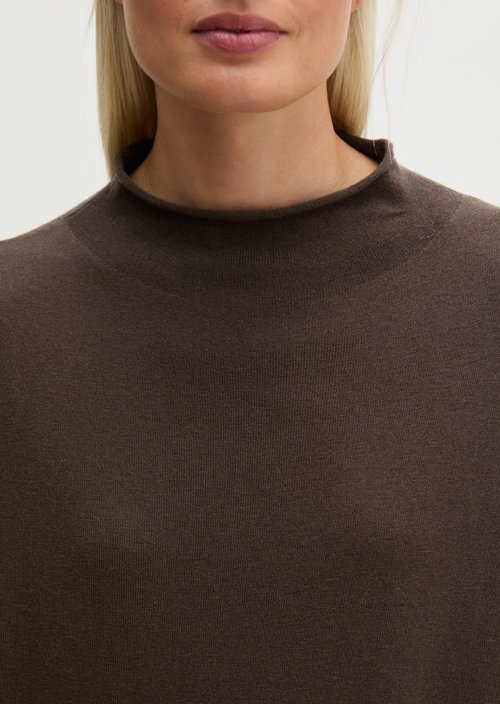 Oversized fine knit sweater — Burnt Coffee