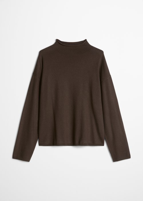 Oversized fine knit sweater — Burnt Coffee