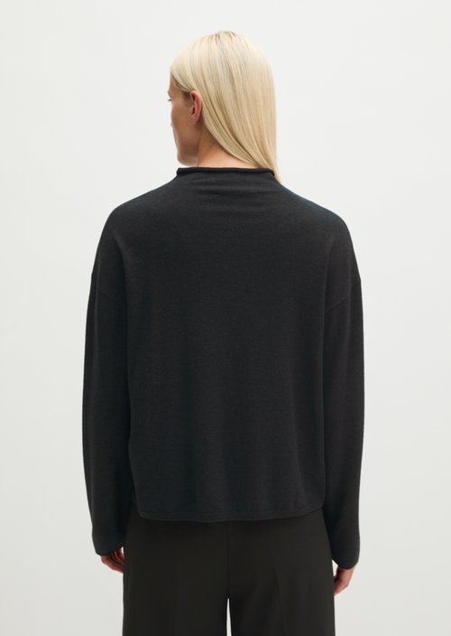 Oversized fine knit sweater — Coal Grey Melange