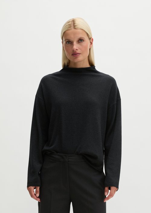 Oversized fine knit sweater — Coal Grey Melange