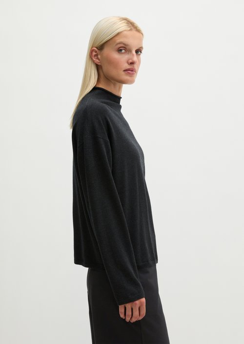 Oversized fine knit sweater — Coal Grey Melange