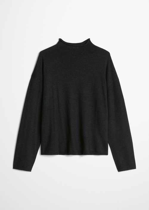 Oversized fine knit sweater — Coal Grey Melange