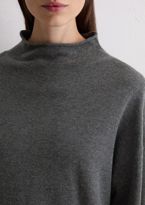 Oversized fine knit sweater — Dark Grey Melange