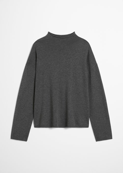 Oversized fine knit sweater — Dark Grey Melange