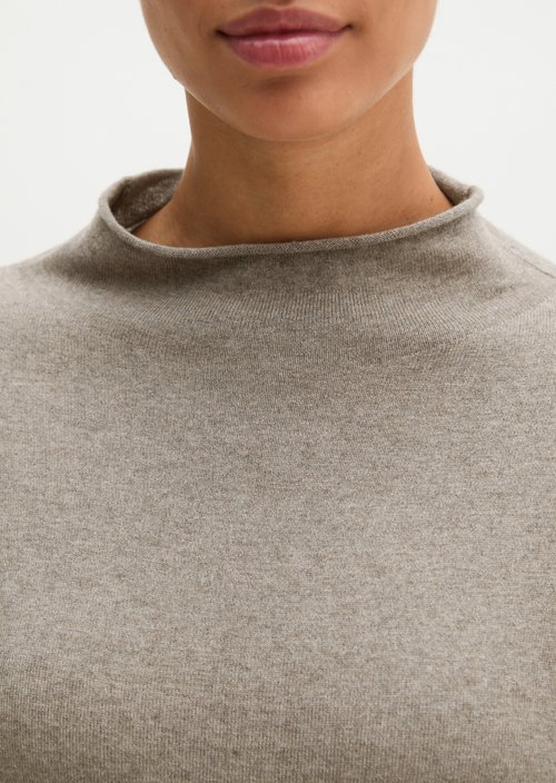 Oversized fine knit sweater — Stone Taupe Melange