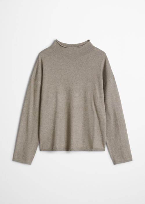 Oversized fine knit sweater — Stone Taupe Melange