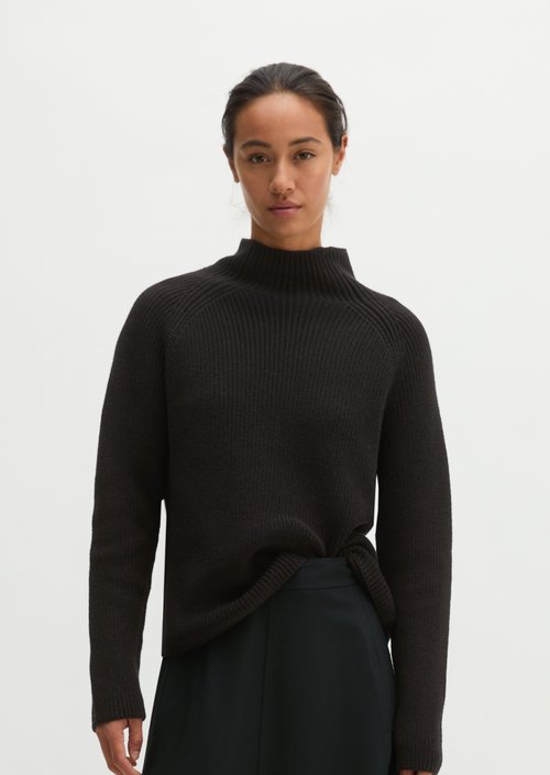 Regular-Fit Knit Sweater — Black