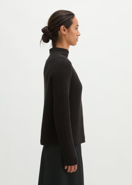 Regular-Fit Knit Sweater — Black