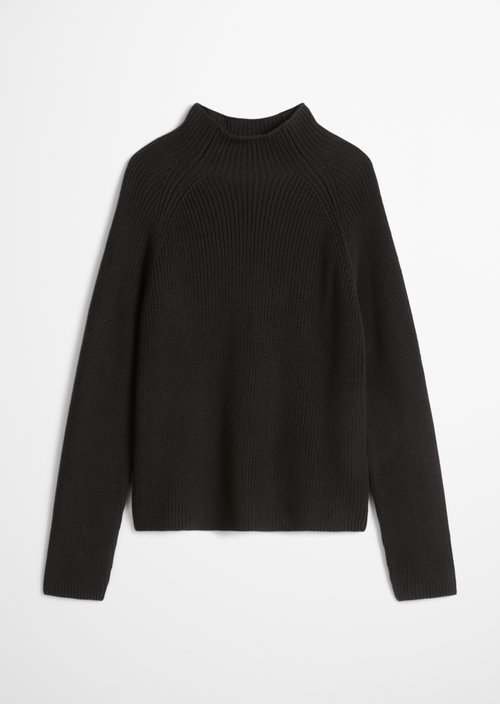 Regular-Fit Knit Sweater — Black