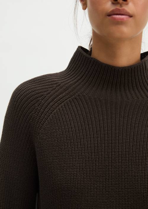 Strickpullover regular Burnt Coffee in Detailansicht