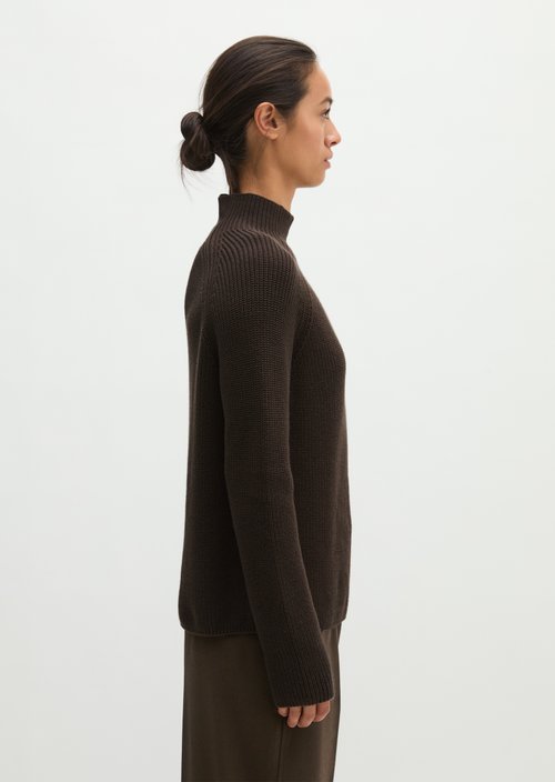 Regular-Fit Knit Sweater — Burnt Coffee