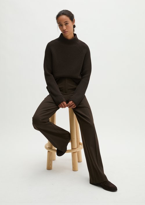 Regular-Fit Knit Sweater — Burnt Coffee