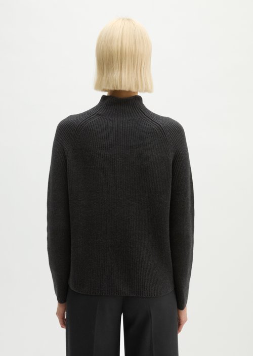 Regular-Fit Knit Sweater — Coal Grey Melange