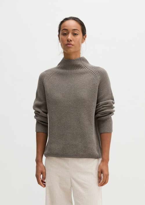 Regular-Fit Knit Sweater — Stone Taupe Melange