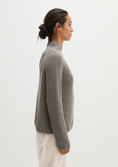 Regular-Fit Knit Sweater — Stone Taupe Melange