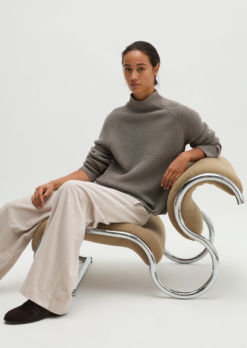 Regular-Fit Knit Sweater — Stone Taupe Melange