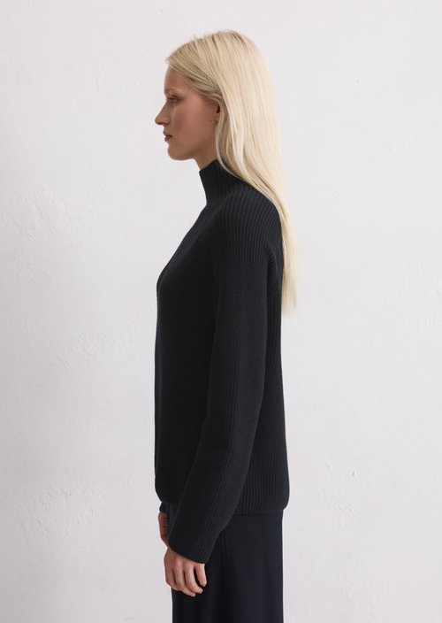 Regular-Fit Knit Sweater — Deep Night Blue