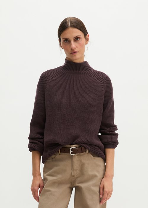 Regular-Fit Knit Sweater — Black Cherry