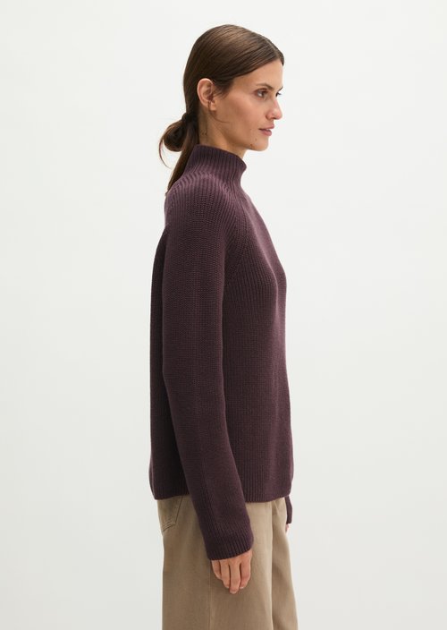 Regular-Fit Knit Sweater — Black Cherry