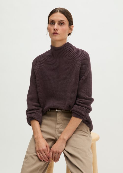 Regular-Fit Knit Sweater — Black Cherry