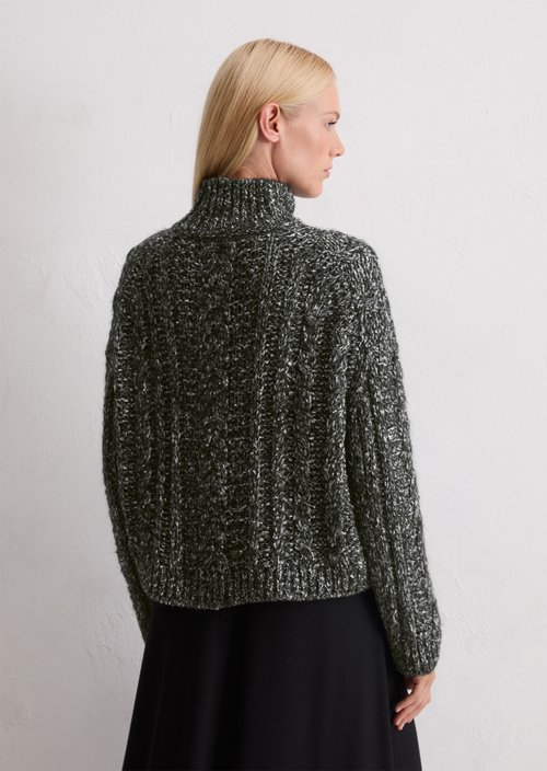 Cable knit oversized sweater — Dark Grey Melange